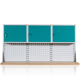 Nadstawka 2-rzędowa z 3-panelami i  3-szafkami, 73-W-3N-5